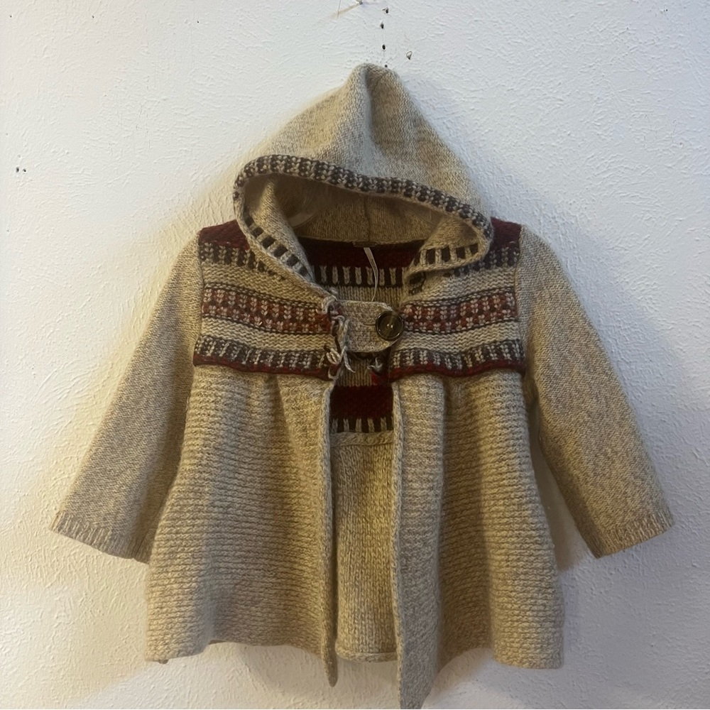 Free People wool blend hood crop cardigan